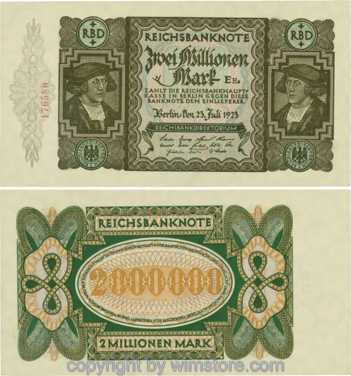 Deutschland, Inflation, R 089a, 2 Millionen Mark, 23.07.1923