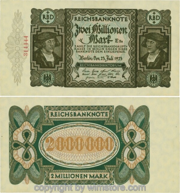 Deutschland, Inflation, R 089b, 2 Millionen Mark, 23.07.1923