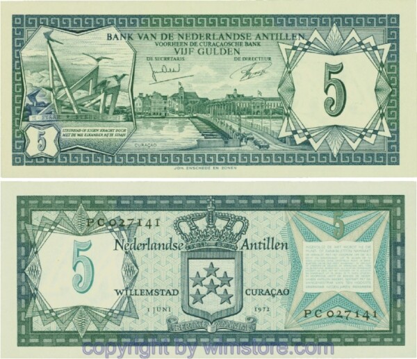 Niederländische Antillen, P08b, 5 Gulden 1.6.1972, Serie PC; 1-