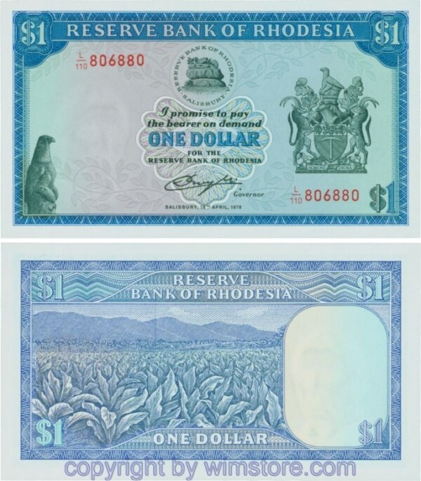 Rhodesien, P34c, 1 Dollar 18.4.1978, Serie L/110; 1