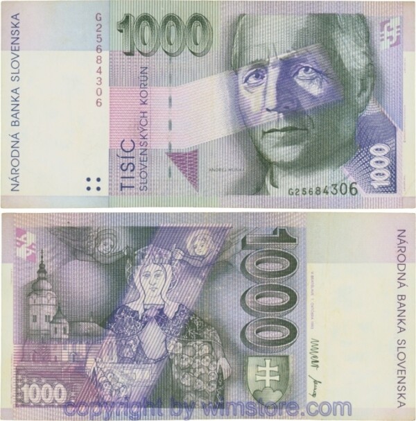 Slowakei, P 24a, 1000 Korun 1993, Serie G; 4