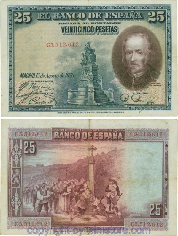 Spanien, P 074b, 25 Pesetas 1928, Serie C; 4