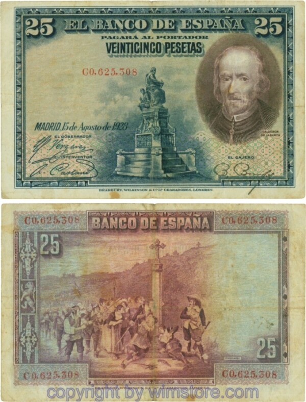 Spanien, P 074b, 25 Pesetas 1928, Serie C; 5