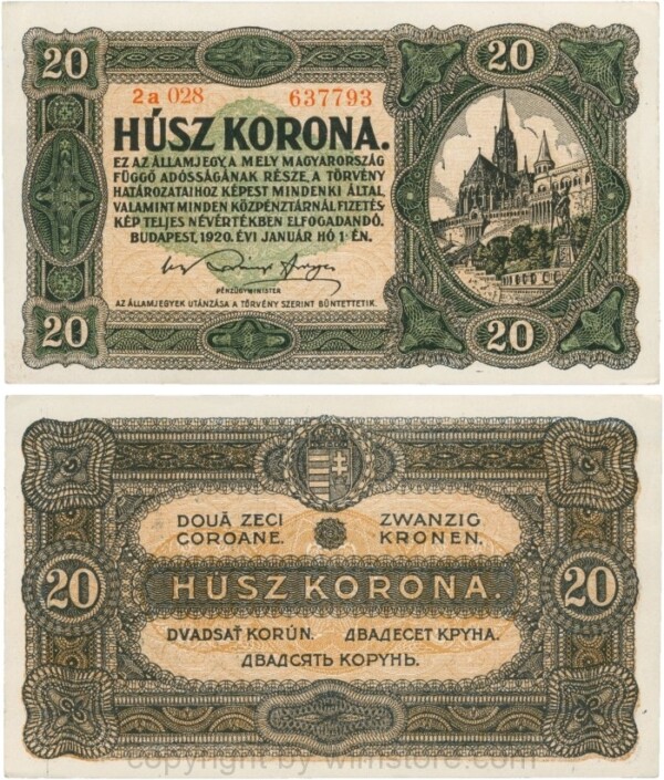 Ungarn, P 061, 20 Korona, 01.01.1920
