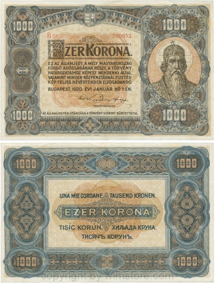 Ungarn, P 066a, 1000 Korona, 01.01.1920