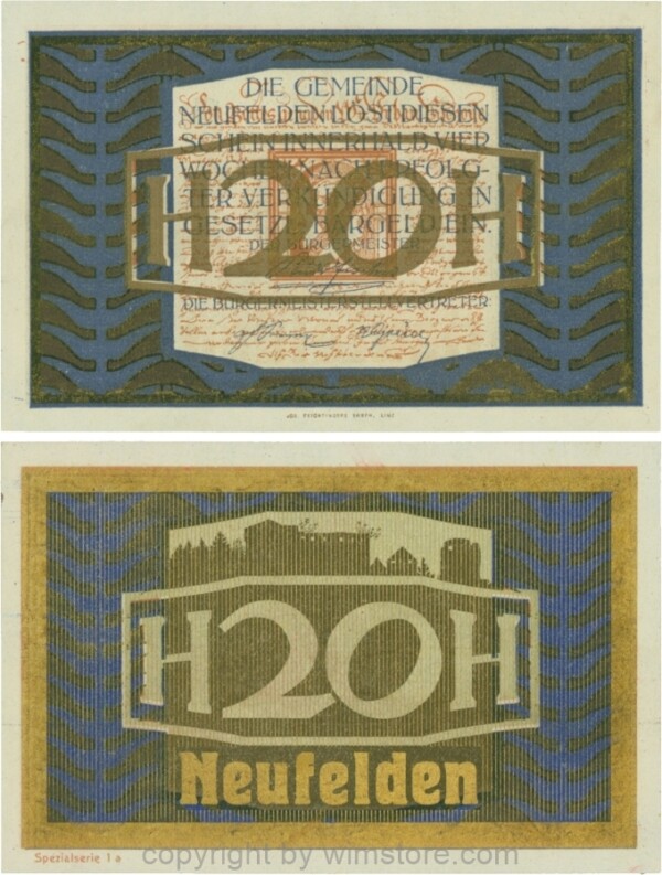Neufelden, S0644IIa, 20 Heller, Spezialserie 1a; 1-