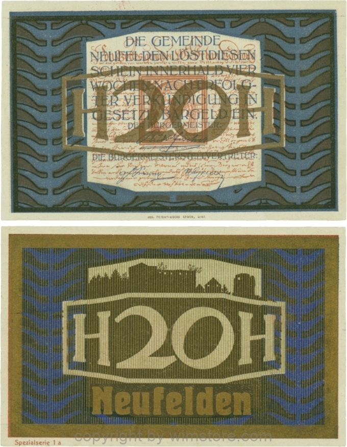 Neufelden, S0644IIa, 20 Heller, Spezialserie 1a; 2