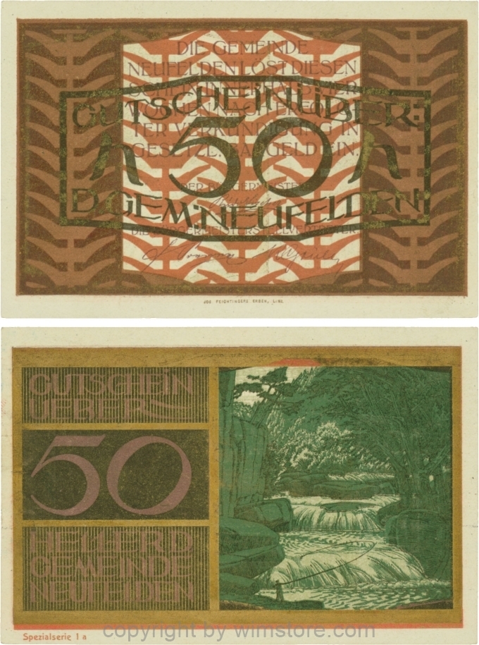 Neufelden, S0644IIa, 50 Heller, Spezialserie 1a; 2