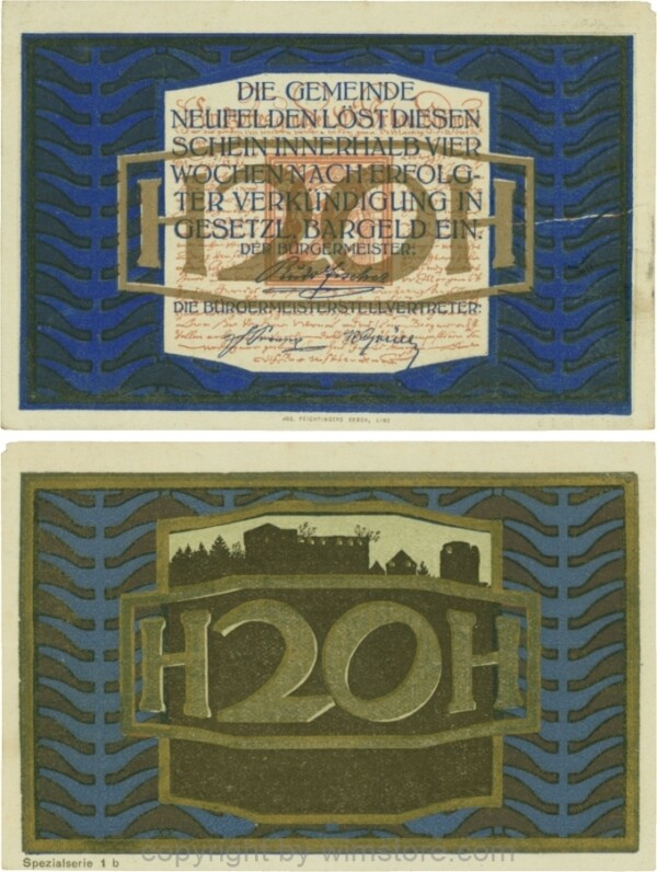 Neufelden, S0644IIb, 20 Heller, Spezialserie 1b; 2