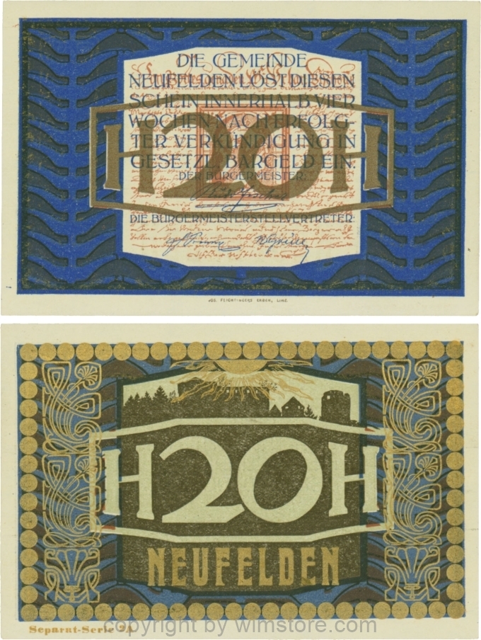 Neufelden, S0644IIc, 20 Heller, Separat-Serie 2A; 1-