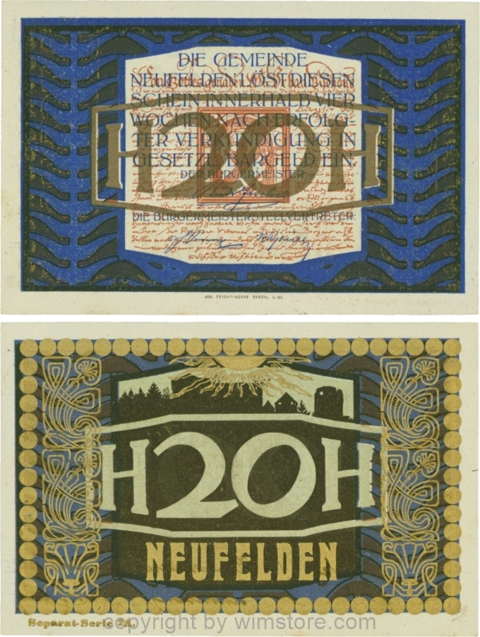 Neufelden, S0644IIc, 20 Heller, Separat-Serie 2A; 1-