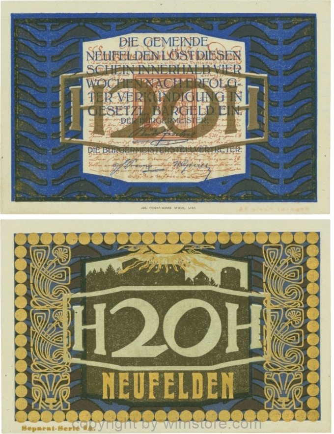 Neufelden, S0644IIc, 20 Heller, Separat-Serie 2A; 1-