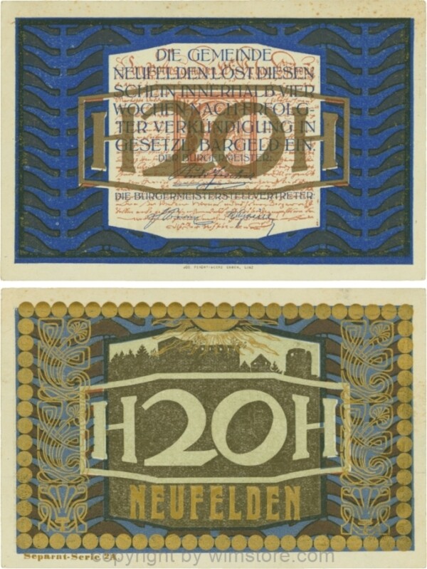 Neufelden, S0644IIc, 20 Heller, Separat-Serie 2A; 2