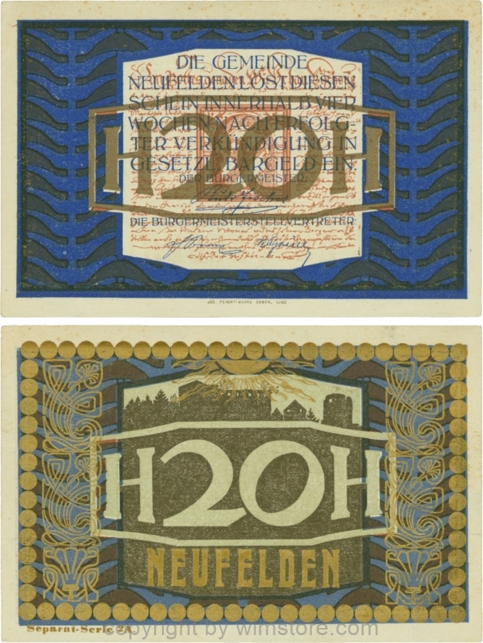 Neufelden, S0644IIc, 20 Heller, Separat-Serie 2A; 2