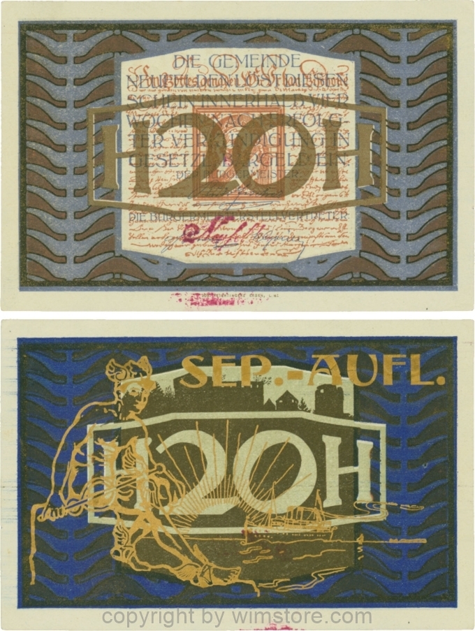 Neufelden, S0644IId, 20 Heller, Separat-Auflage, gold; 2