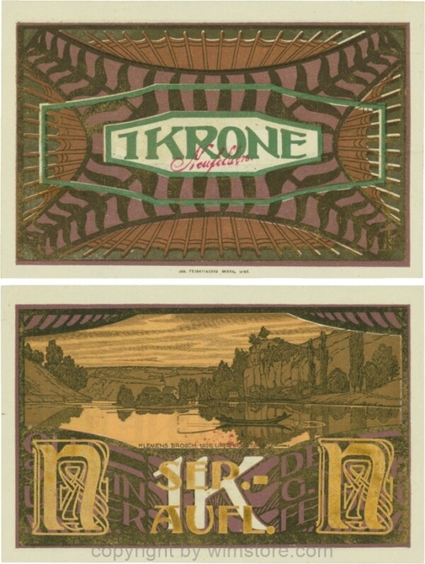 Neufelden, S0644IId, 1 Krone, Separat-Auflage, gold; 1-