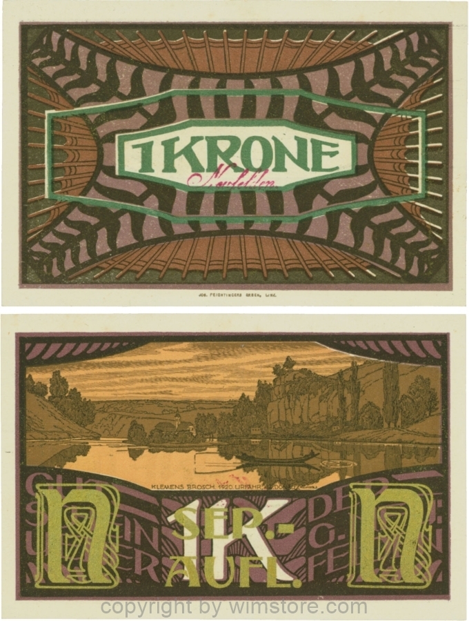 Neufelden, S0644IIe, 1 Krone, Separat-Auflage, grünbronze; 1-