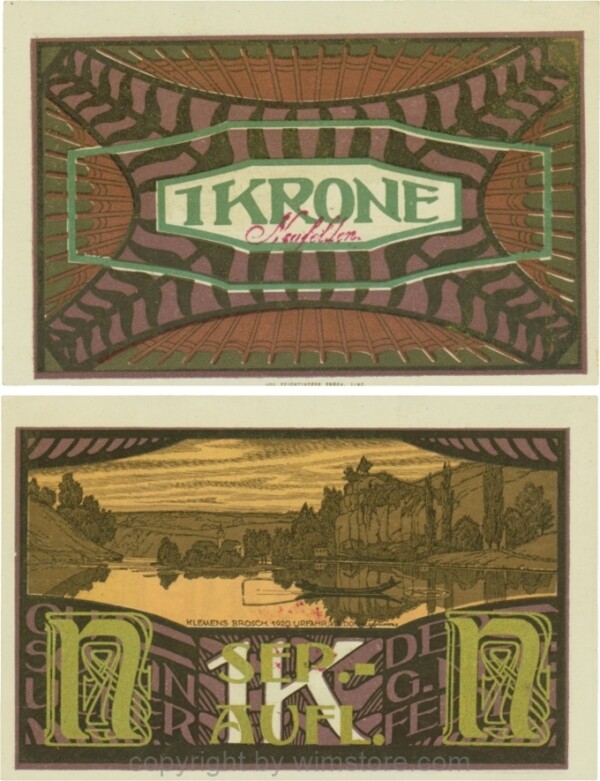 Neufelden, S0644IIe, 1 Krone, Separat-Auflage, grünbronze; 1-