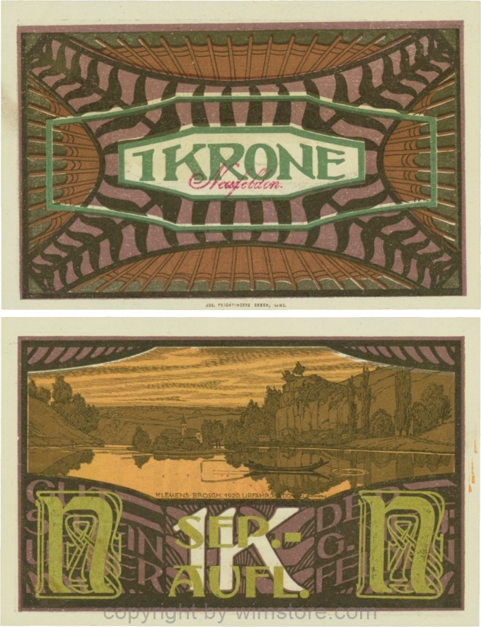 Neufelden, S0644IIe, 1 Krone, Separat-Auflage, grünbronze; 1-
