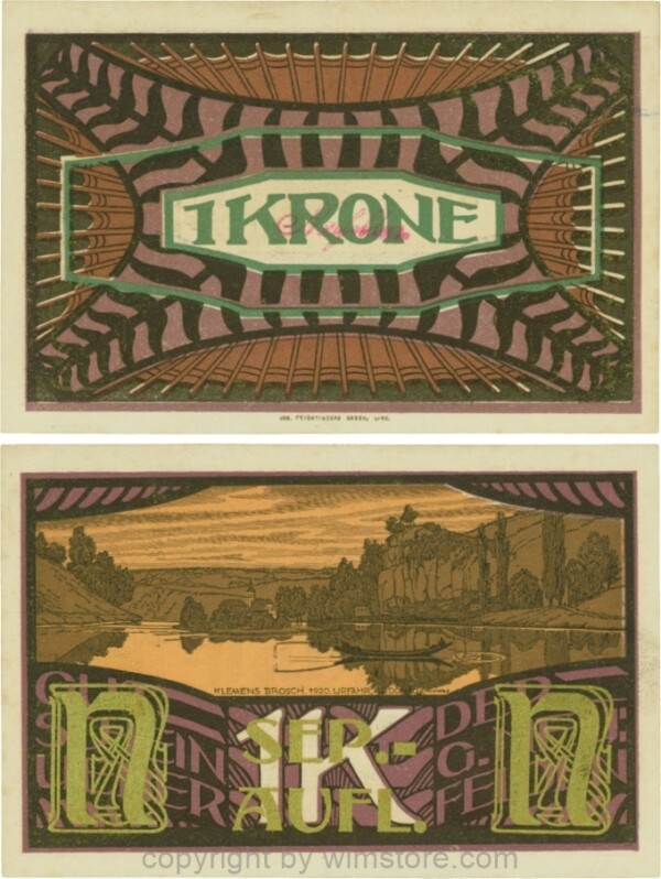 Neufelden, S0644IIe, 1 Krone, Separat-Auflage, grünbronze; 2