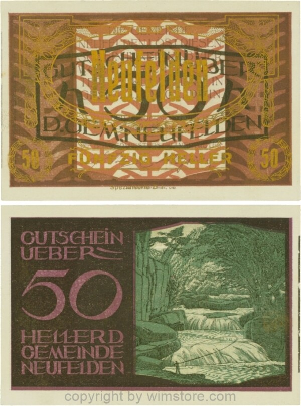 Neufelden, S0644IIg, 50 Heller, Spezialserie D1, gold; 1-