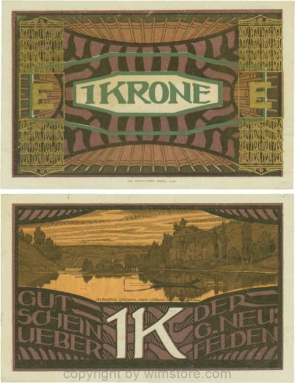 Neufelden, S0644VE, 1 Krone, Buchstabe E, Druck gold; 2