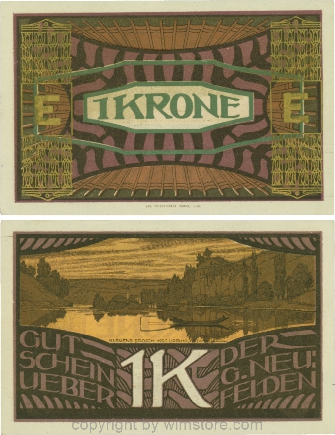 Neufelden, S0644VE, 1 Krone, Buchstabe E, Druck gold; 3