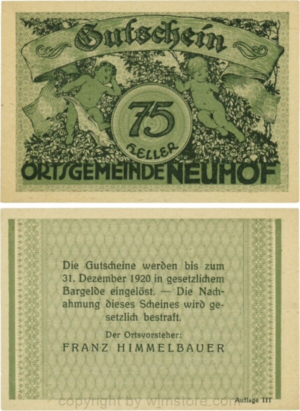 Neuhof, S0647IIc, 75 Heller, Auflage III; 2