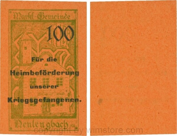 Neulengbach, G0659d, 100 Heller, "Für die Heimbeförderung unserer Kriegsgefangenen", großer Wert; 1