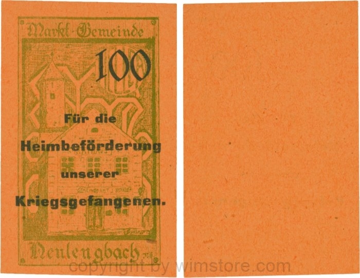 vn100461 Neulengbach, G0659d, 100 Heller, "Für die Heimbeförderung unserer Kriegsgefangenen", großer Wert; 1