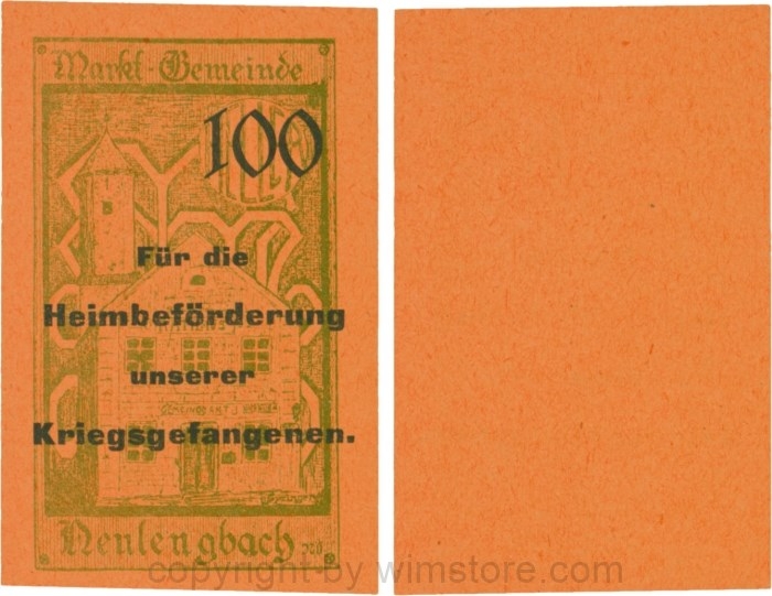 vn100464 Neulengbach, G0659d, 100 Heller, "Für die Heimbeförderung unserer Kriegsgefangenen", großer Wert; 1