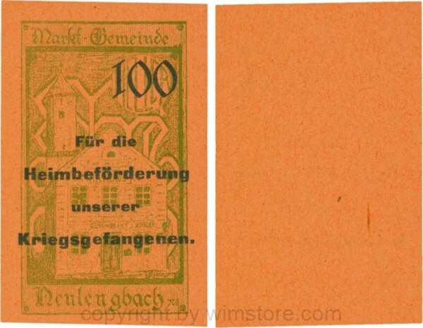 Neulengbach, G0659d, 100 Heller, "Für die Heimbeförderung unserer Kriegsgefangenen", großer Wert; 1