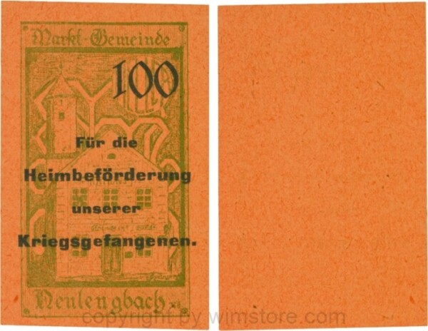 Neulengbach, G0659d, 100 Heller, "Für die Heimbeförderung unserer Kriegsgefangenen", großer Wert; 1