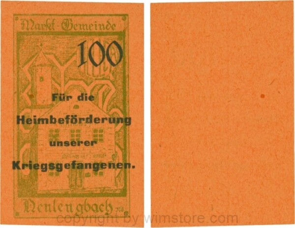 Neulengbach, G0659d, 100 Heller, "Für die Heimbeförderung unserer Kriegsgefangenen", großer Wert; 1