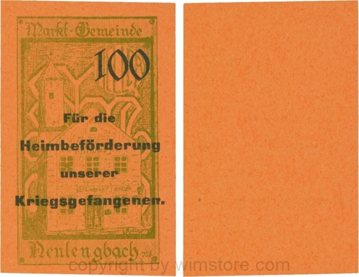 vn100471 Neulengbach, G0659d, 100 Heller, "Für die Heimbeförderung unserer Kriegsgefangenen", großer Wert; 1