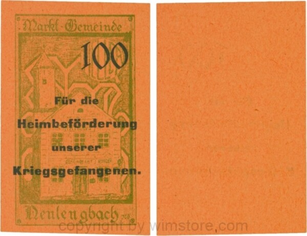 Neulengbach, G0659d, 100 Heller, "Für die Heimbeförderung unserer Kriegsgefangenen", großer Wert; 1