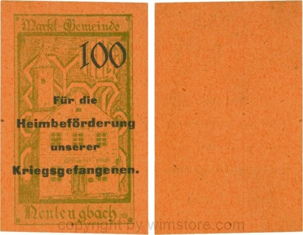 Neulengbach, G0659d, 100 Heller, "Für die Heimbeförderung unserer Kriegsgefangenen", großer Wert; 1