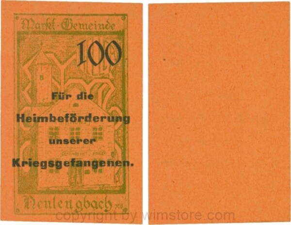 Neulengbach, G0659d, 100 Heller, "Für die Heimbeförderung unserer Kriegsgefangenen", großer Wert; 1