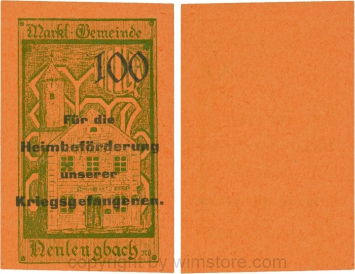 vn100479 Neulengbach, G0659d, 100 Heller, "Für die Heimbeförderung unserer Kriegsgefangenen", großer Wert; 1