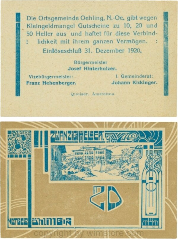 Öhling, G0707a05, 20 Heller, Schein 05; 1-