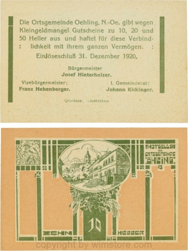 Öhling, G0707a07, 10 Heller, Schein 07; 1