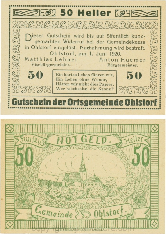 Ohlsdorf, G0708-03, 50 Heller, Schein 03; 1-