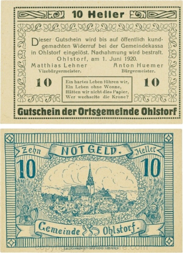 Ohlsdorf, G0708-16, 10 Heller, Schein 16; 1-