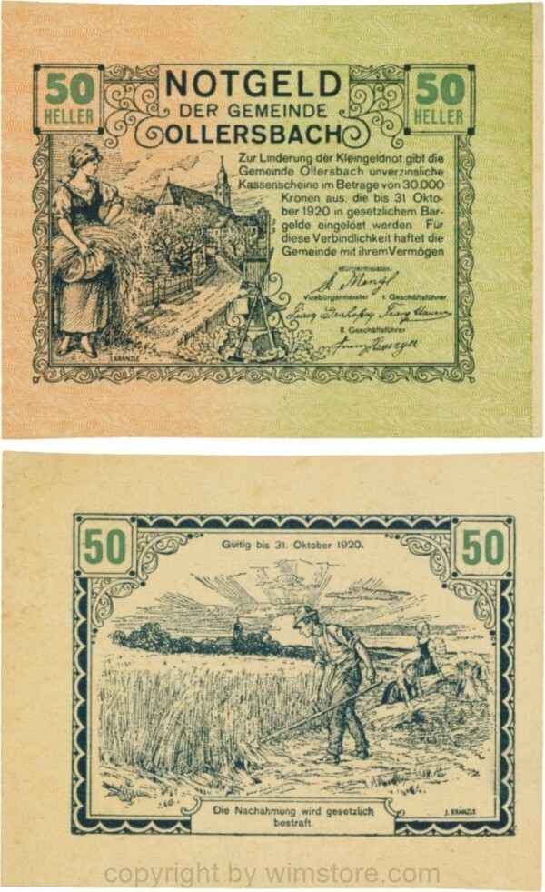 Ollersbach, S0709IIP, 50 Heller, Probe, selten; 1-2