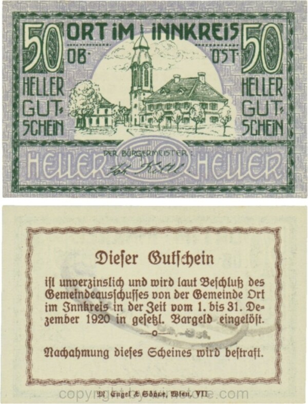 Ort im Innkreis, G0711b, 50 Heller, Gemeindestempel; 1