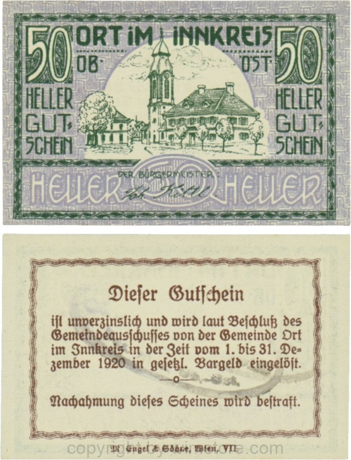 Ort im Innkreis, G0711b, 50 Heller, Gemeindestempel; 1