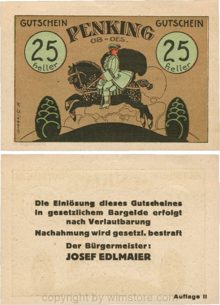 Penking, S0726b, 25 Heller, Auflage II; 1-