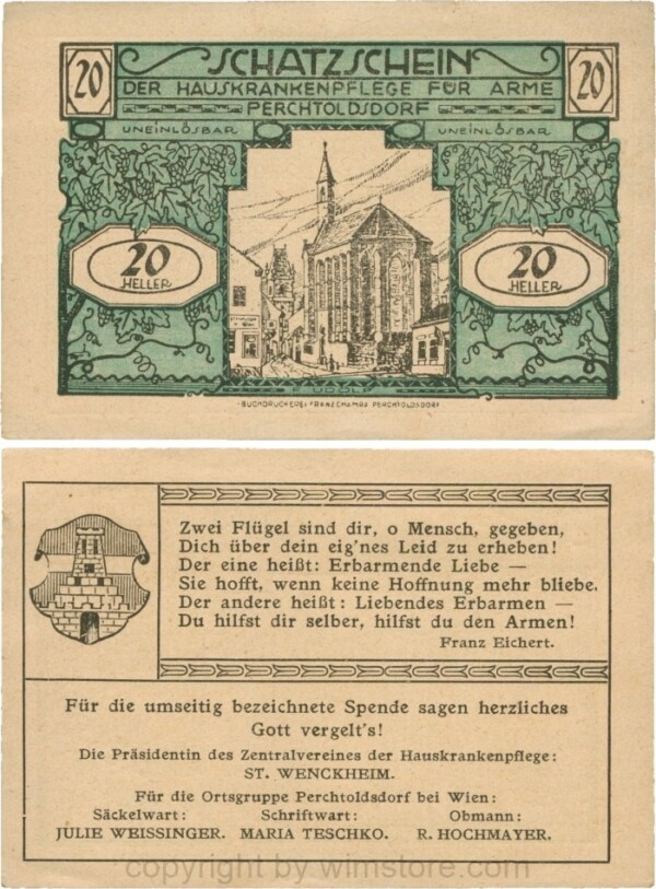 Perchtoldsdorf, P0729a, Hauskrankenpflege, 20 Heller; 1-