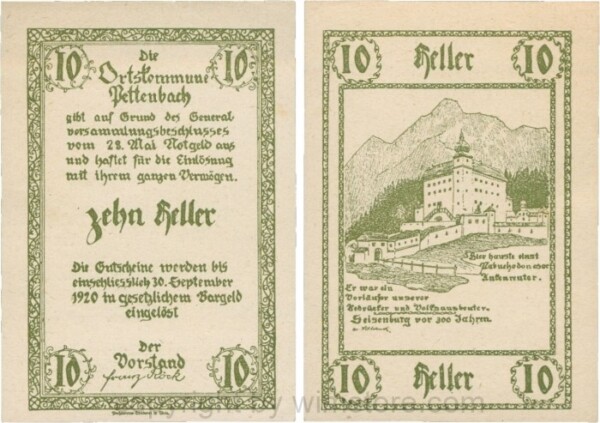 Pettenbach, P0739, Ortskommune, 10 Heller; 1