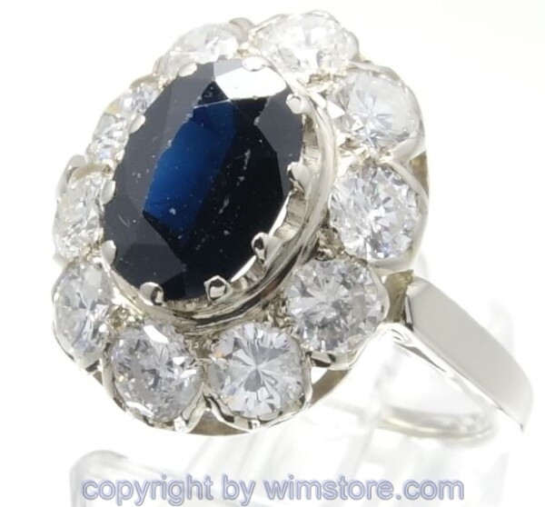 Goldring, Brillanten, Saphir